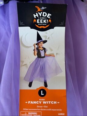 Kids' Lavender Fancy Witch Costume - Large